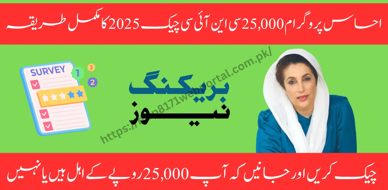 Get Rs 25,000 Easily – Ehsaas Program 25,000 CNIC Check 2025 Full Process Explained