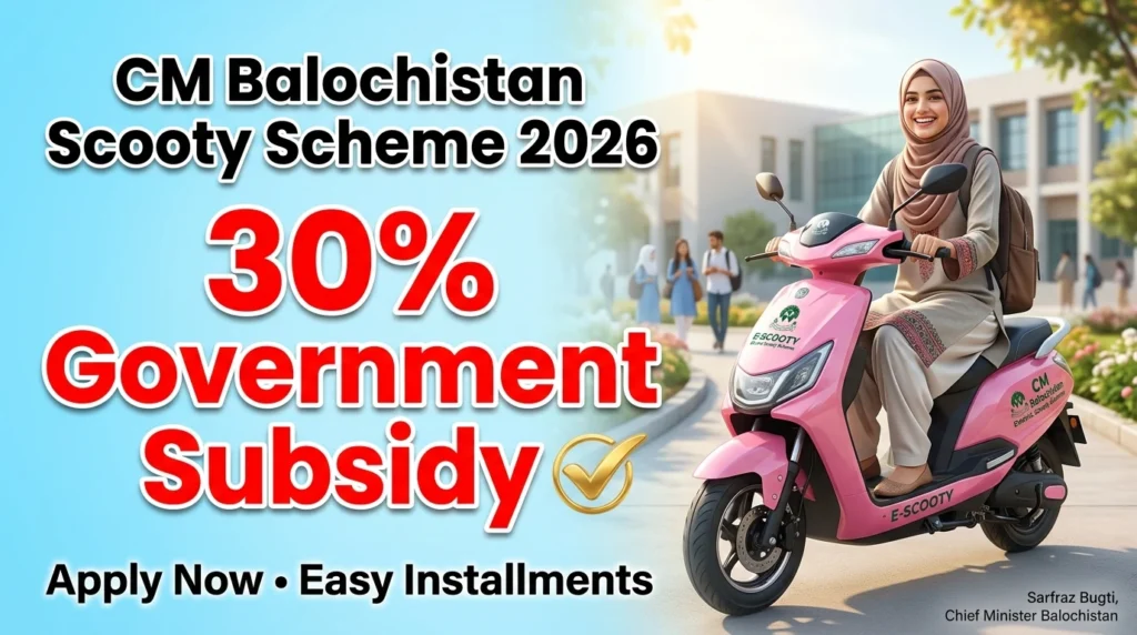 CM Balochistan Scooty Scheme 2026: 30% Subsidy & Easy Installments