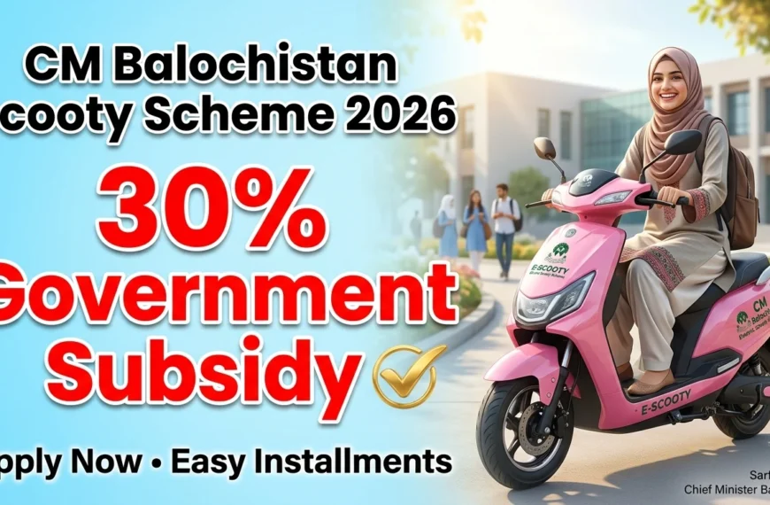 CM Balochistan Scooty Scheme 2026: 30% Subsidy & Easy Installments